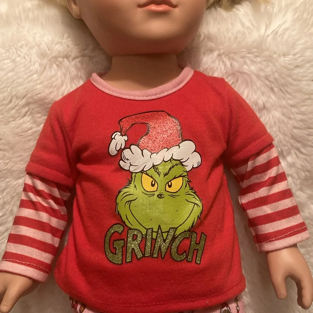 My life 18 inch blonde doll with grinch costume  like new Christmas - Picture 4 of 6